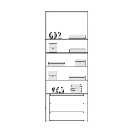 D 11 Double Cabinet (Cabinet With Shelves & Drawers)