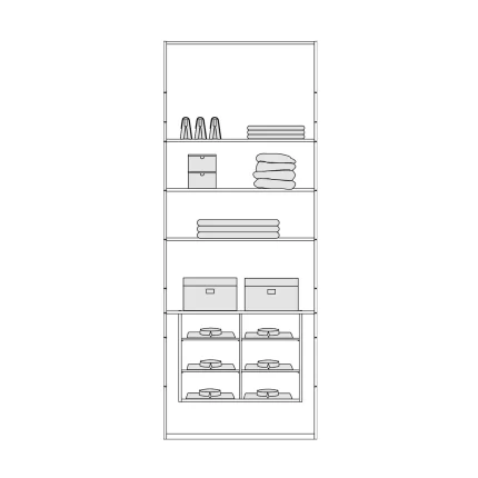 D 12 Double Cabinet (Cabinet With Shelves & T-Shirt Organizer)
