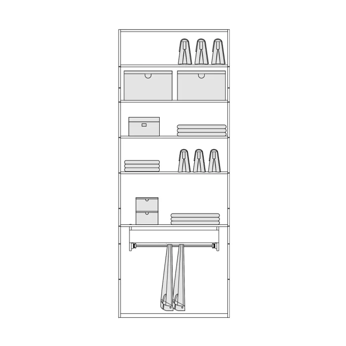 D 13 Double Cabinet (Cabinet With Shelves & Trouser Rack)