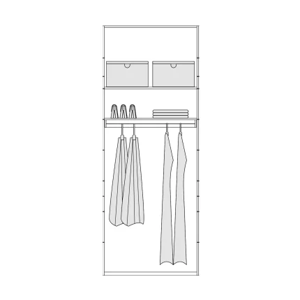 D 14 Double Cabinet (Cabinet With Shelf & Hanger)