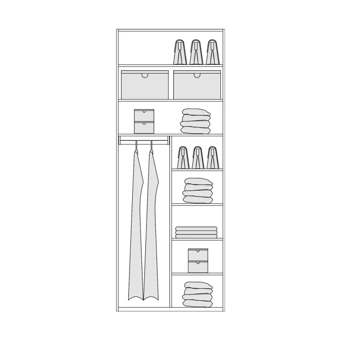 D 16 Double Cabinet (Double Cabinet With Seperator – Module And Shelves)