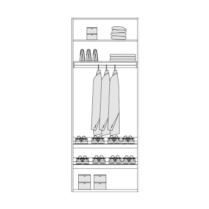 D 19 Double Cabinet (Cabinet With Shoes Organizer)